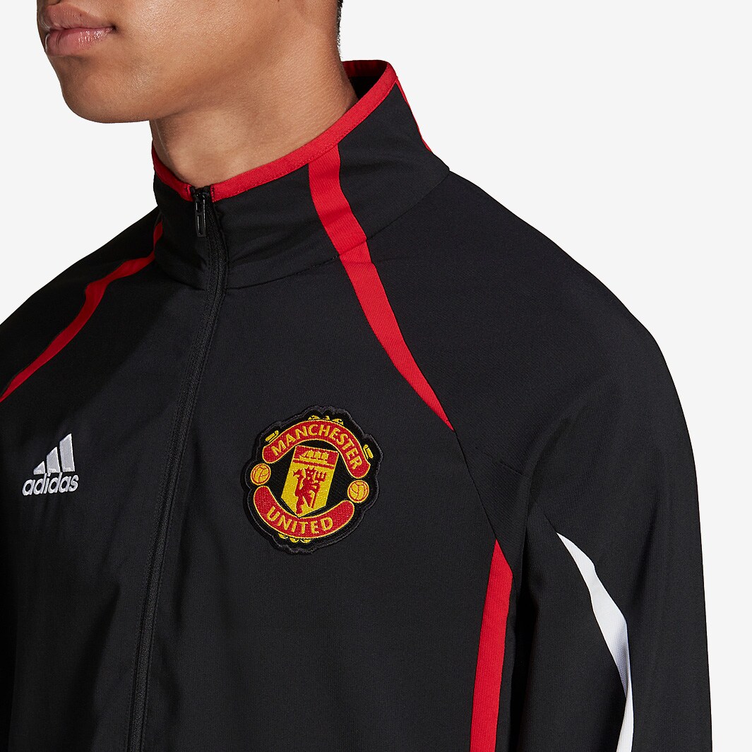 adidas Manchester United 21/22 Woven Training Jacket Black Mens