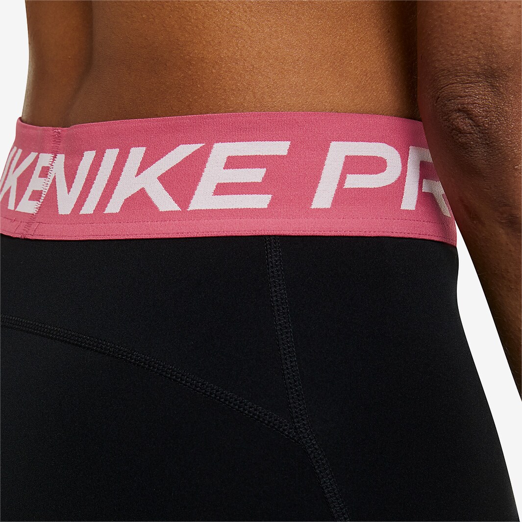 black nike pro shorts with pink band
