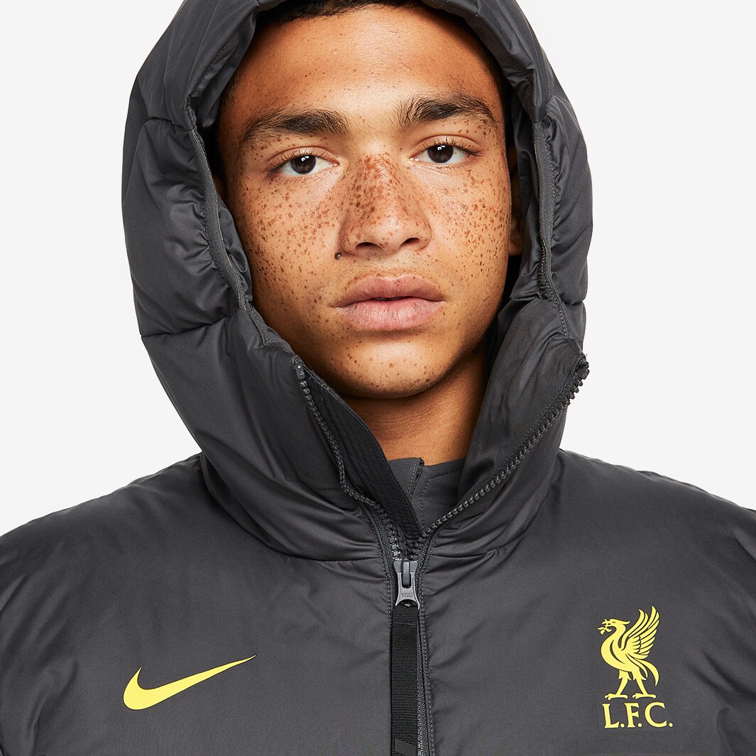 Nike Liverpool 21 22 Therma FIT Strike Jacket Anthracite Chrome Yellow Mens Replica Pro Direct Soccer