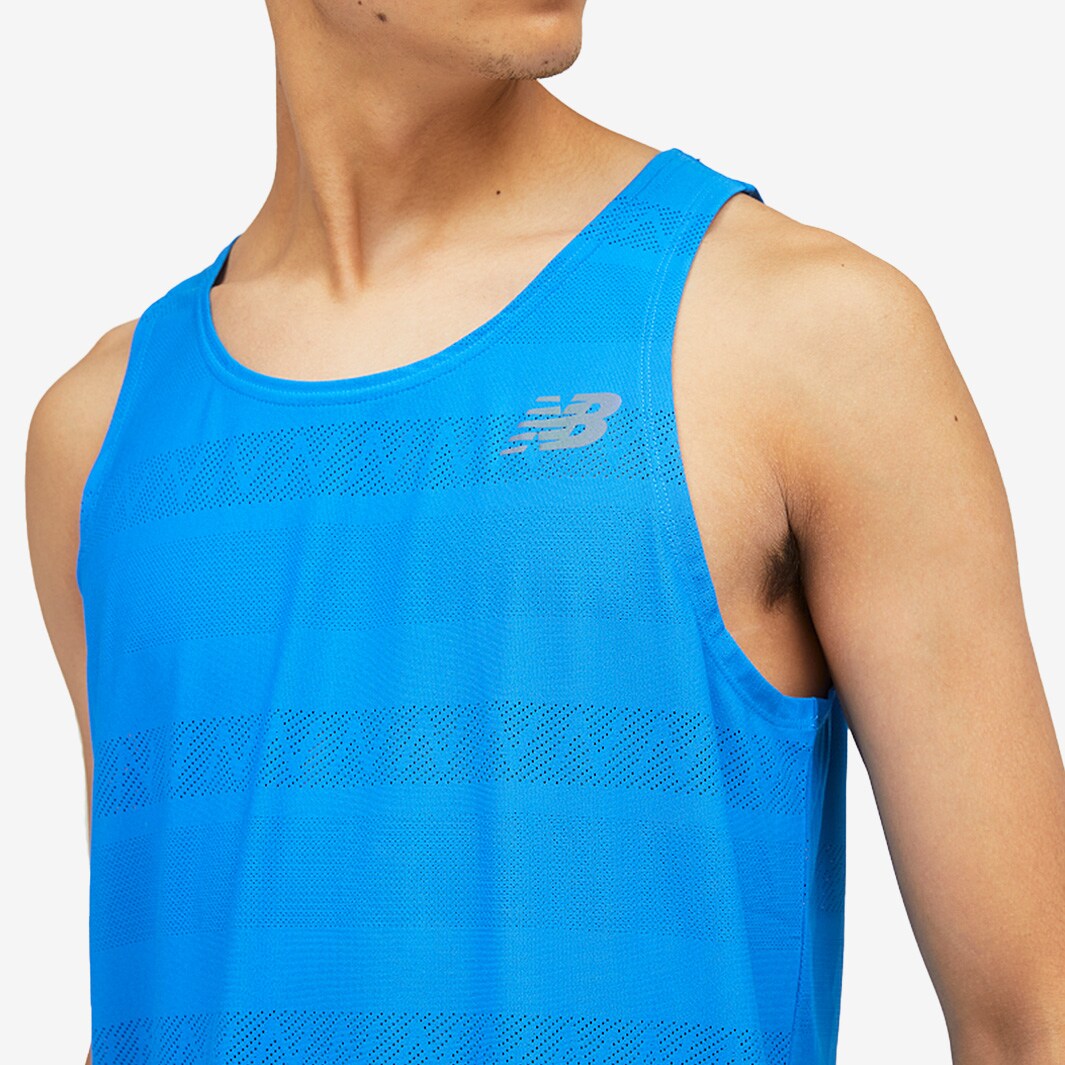 New Balance Q Speed Jacquard Tank Serene Blue Mens Clothing