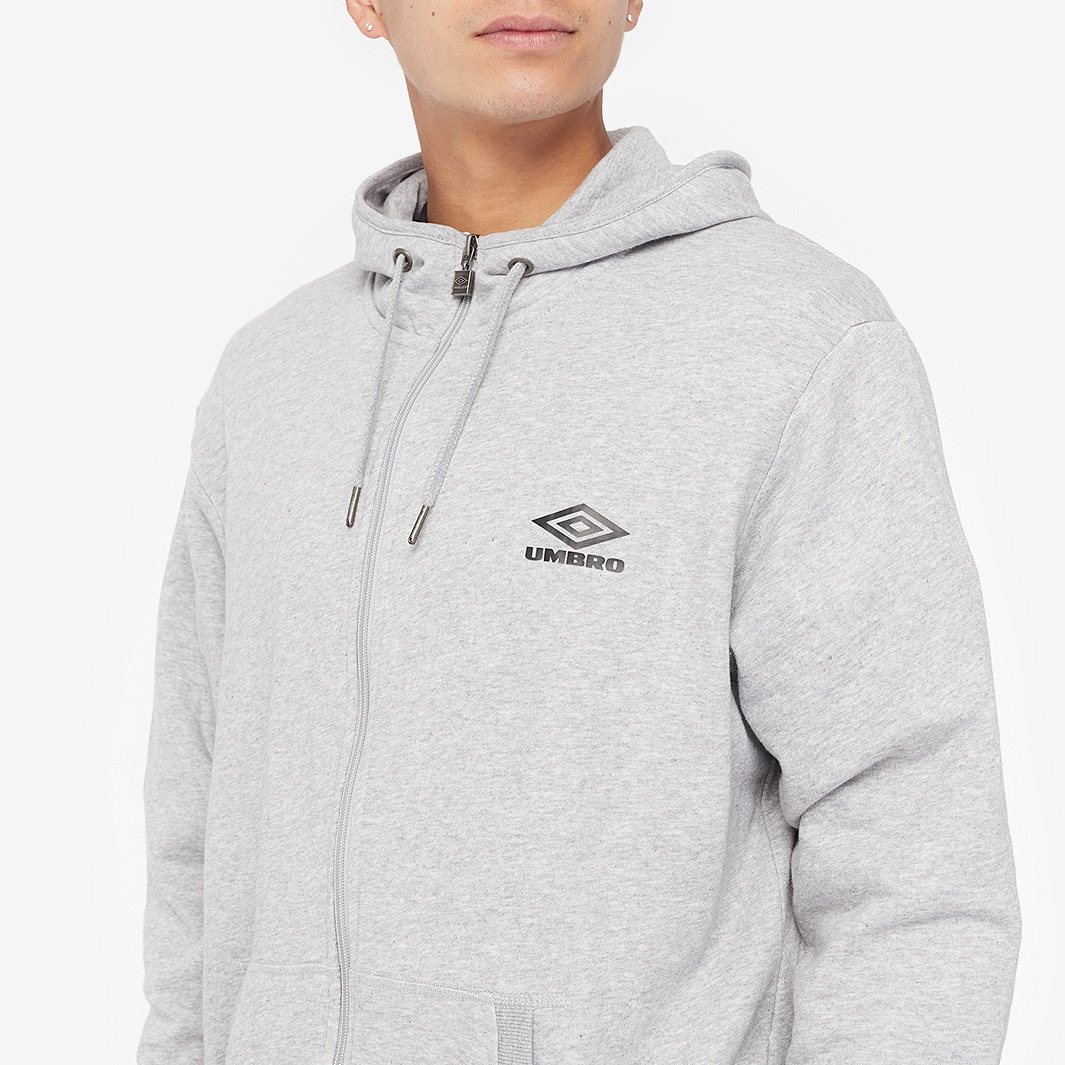 Umbro Diamond ZT Hood - Grey Marl/Black - Tops - Mens Clothing