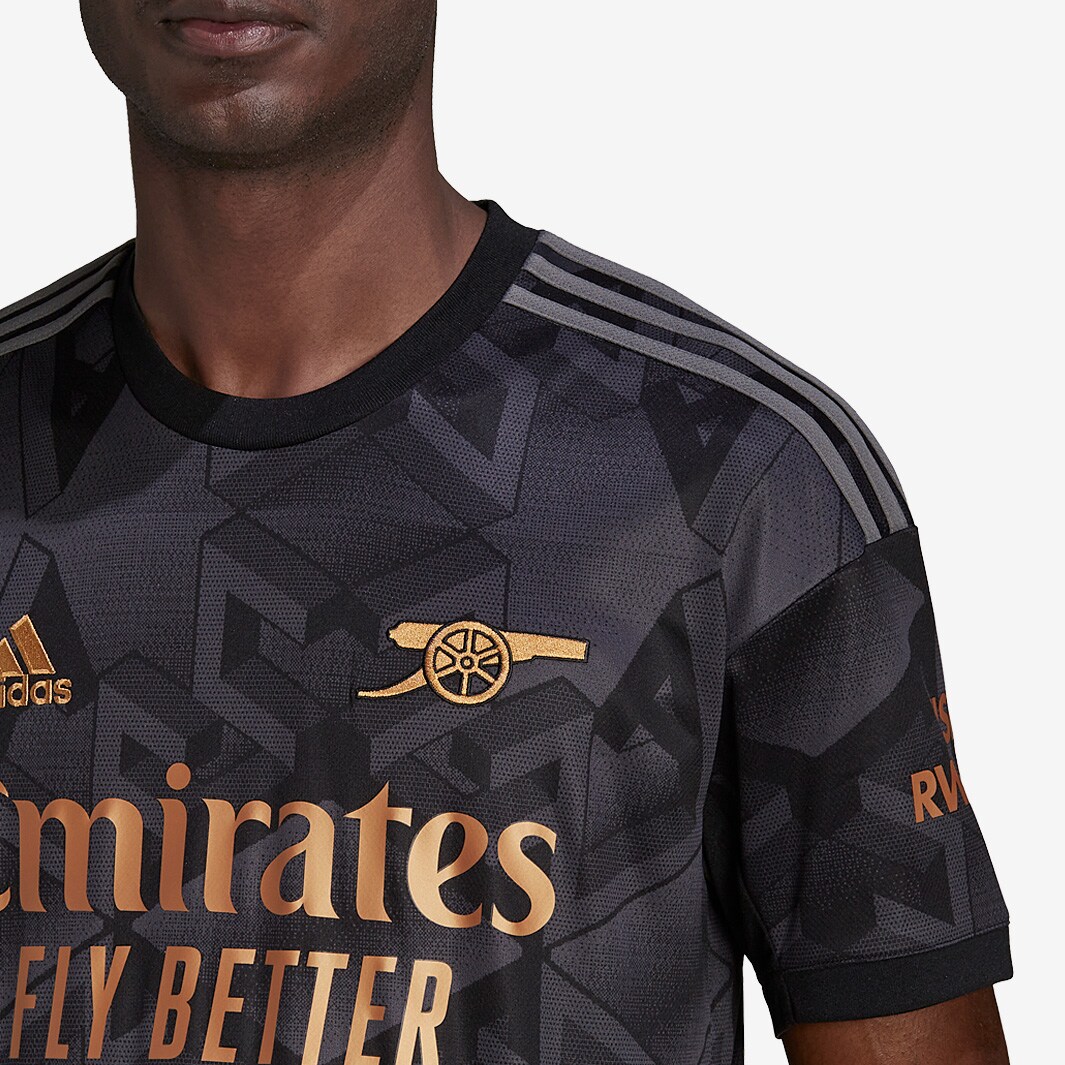 Adidas Arsenal 22 23 Away Shirt - Black - Mens Replica 