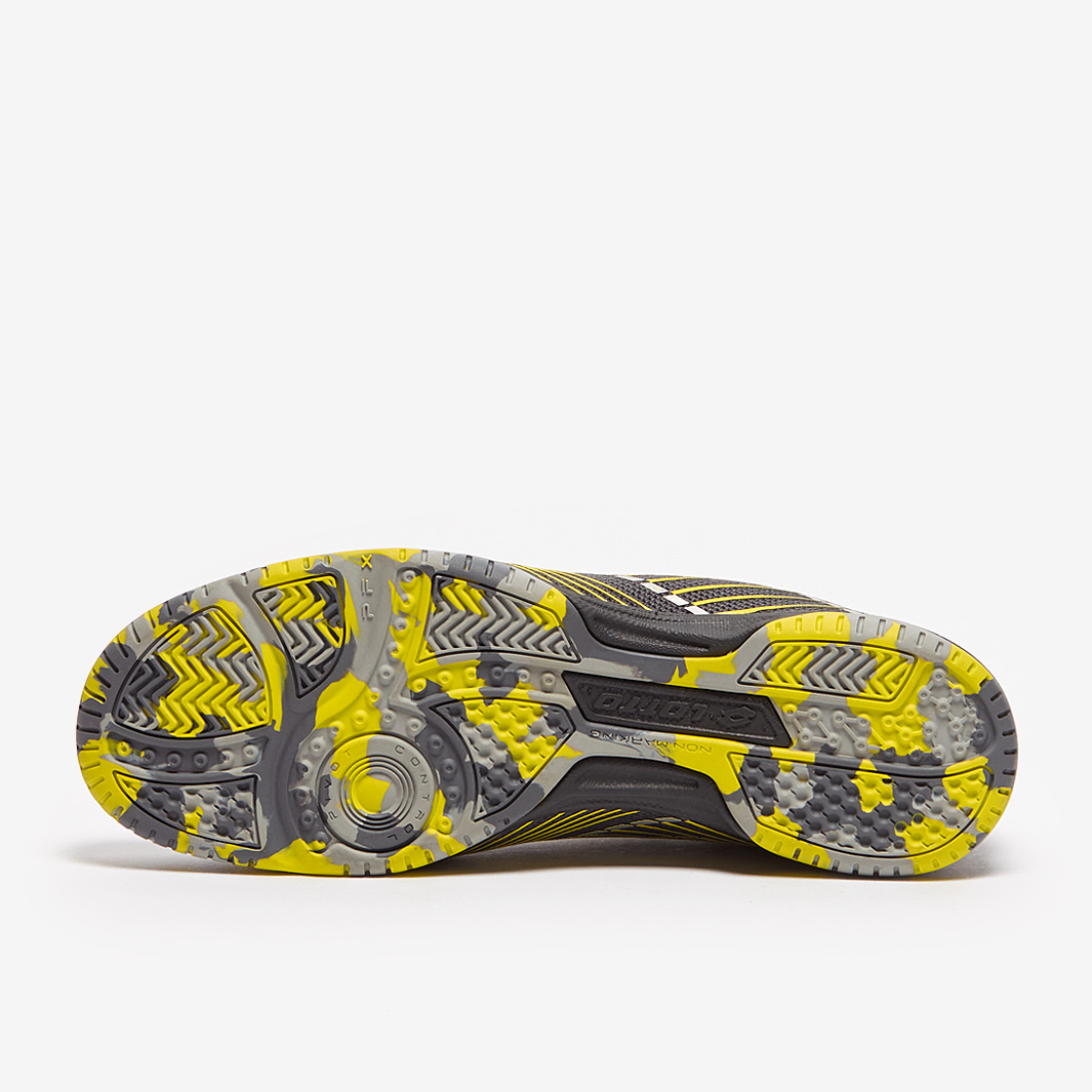 Scarpe Da Calcetto Lotto Tacto 250 TF: Ultraleggere, In Maglia, Suola In Gomma Per Terreni Sintetici - Colore Grigio/argento/verde Fluo