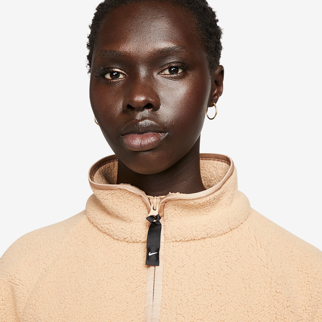 Nike Sportswear Essential Womens Sherpa Jacket Hemp/White Tops