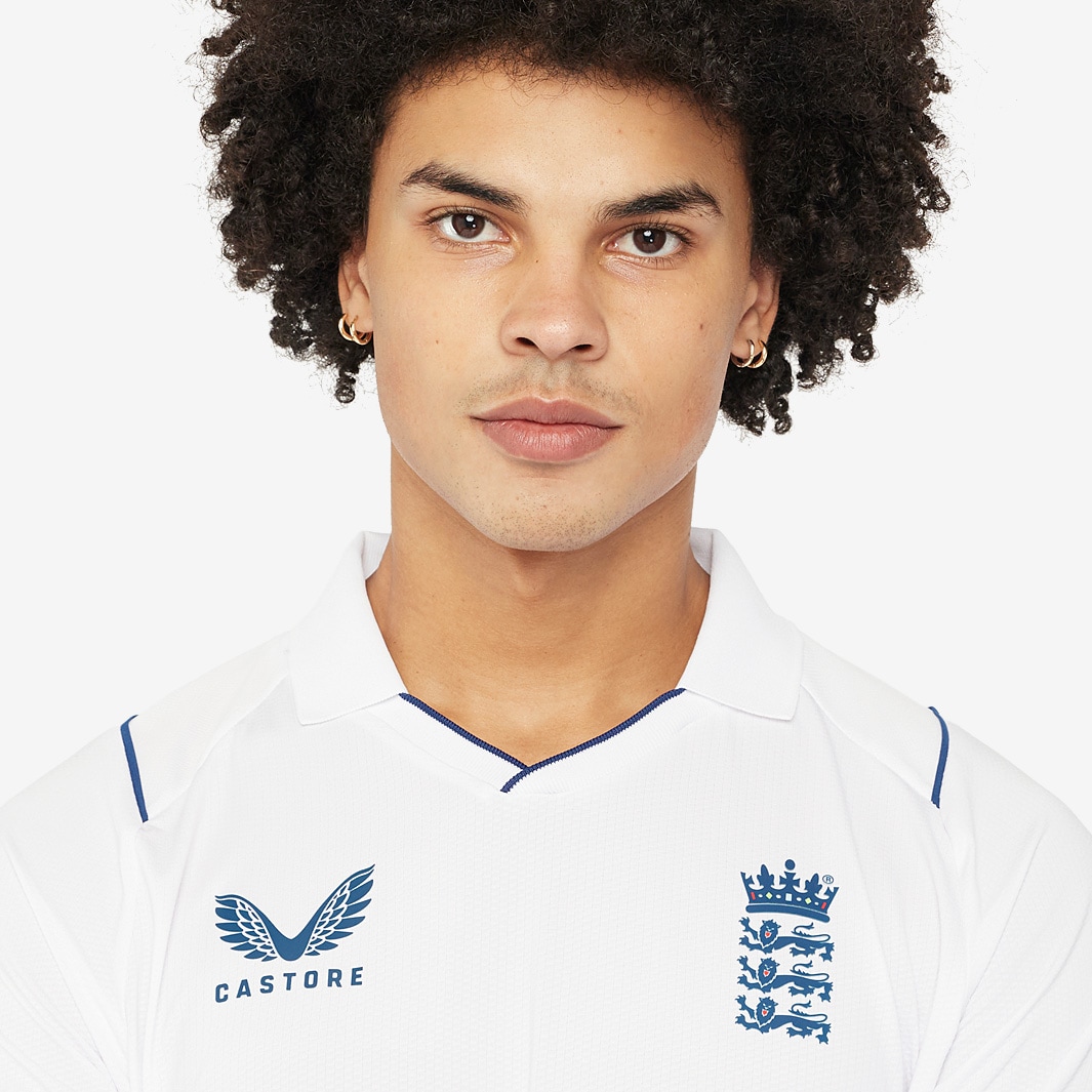 Castore ECB England Test LS Replica Shirt White Cricket Replica