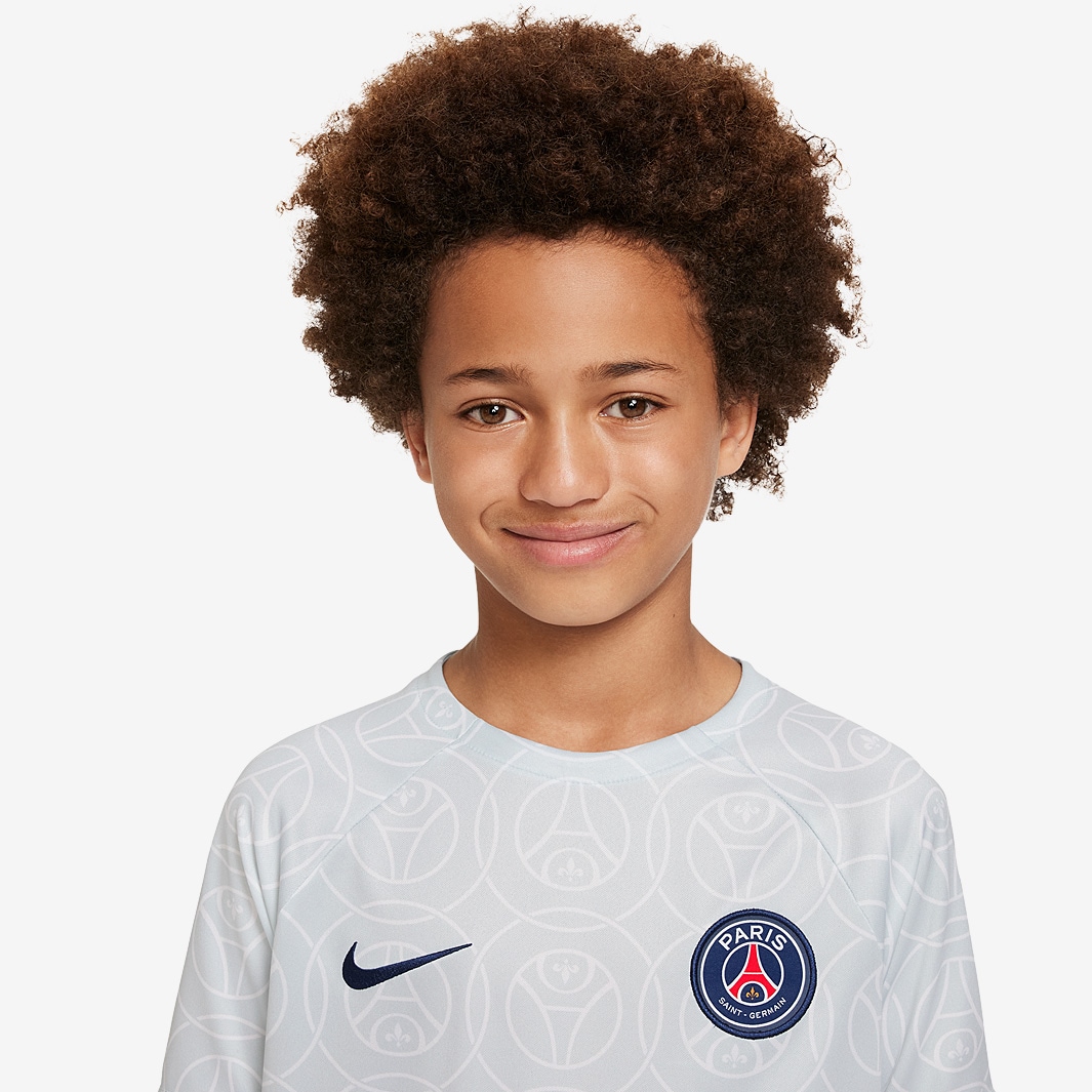 Nike Paris Saint-Germain 22/23 Kids Pre Match SS Top - Aura/Aura/Aura ...