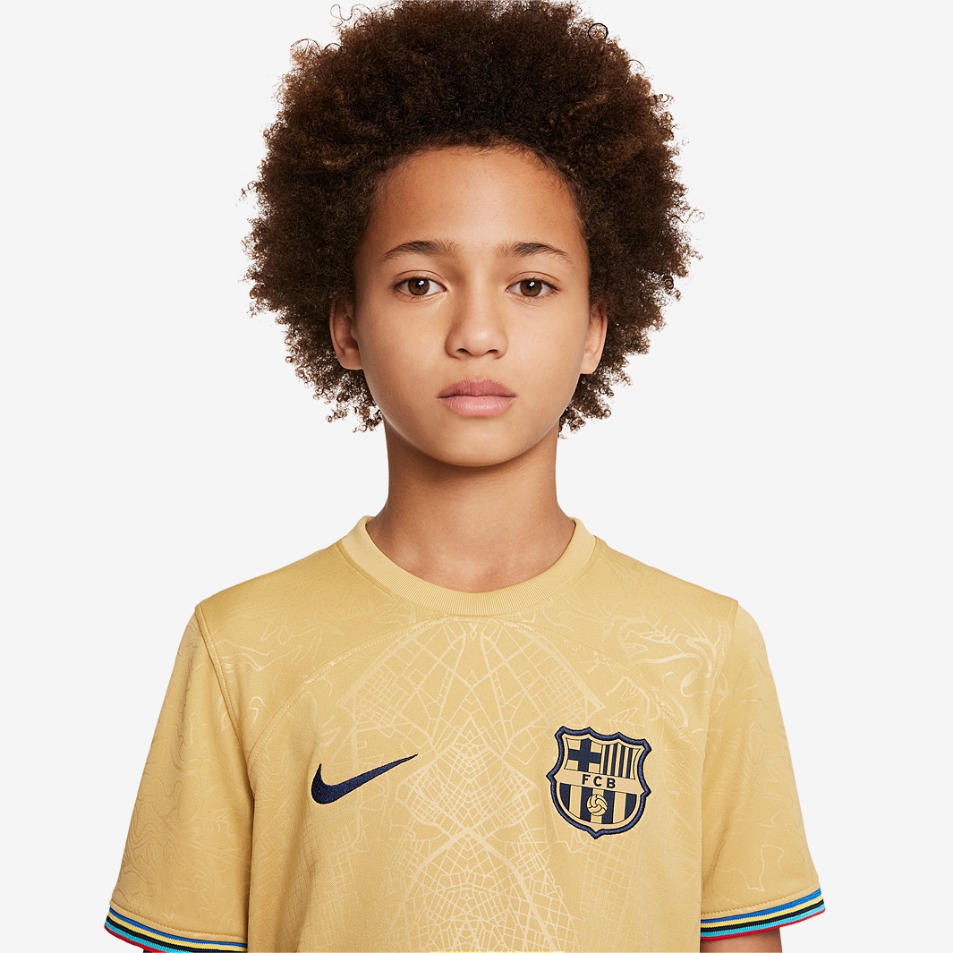 Barcelona FC Soccer Jersey - S M L XL - Nike - Away - Gold - 22/23
