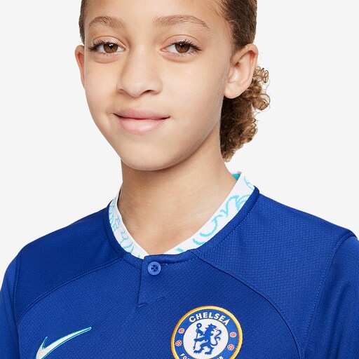 Nike Chelsea 22/23 Kids Home Stadium SS Jersey - Rush Blue/Chlorine Blue/White image 4 |