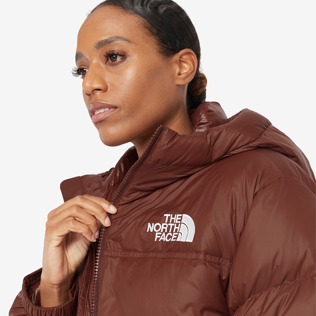 The North Face Womens Nuptse Belted Long Parka Brown Tops Womens