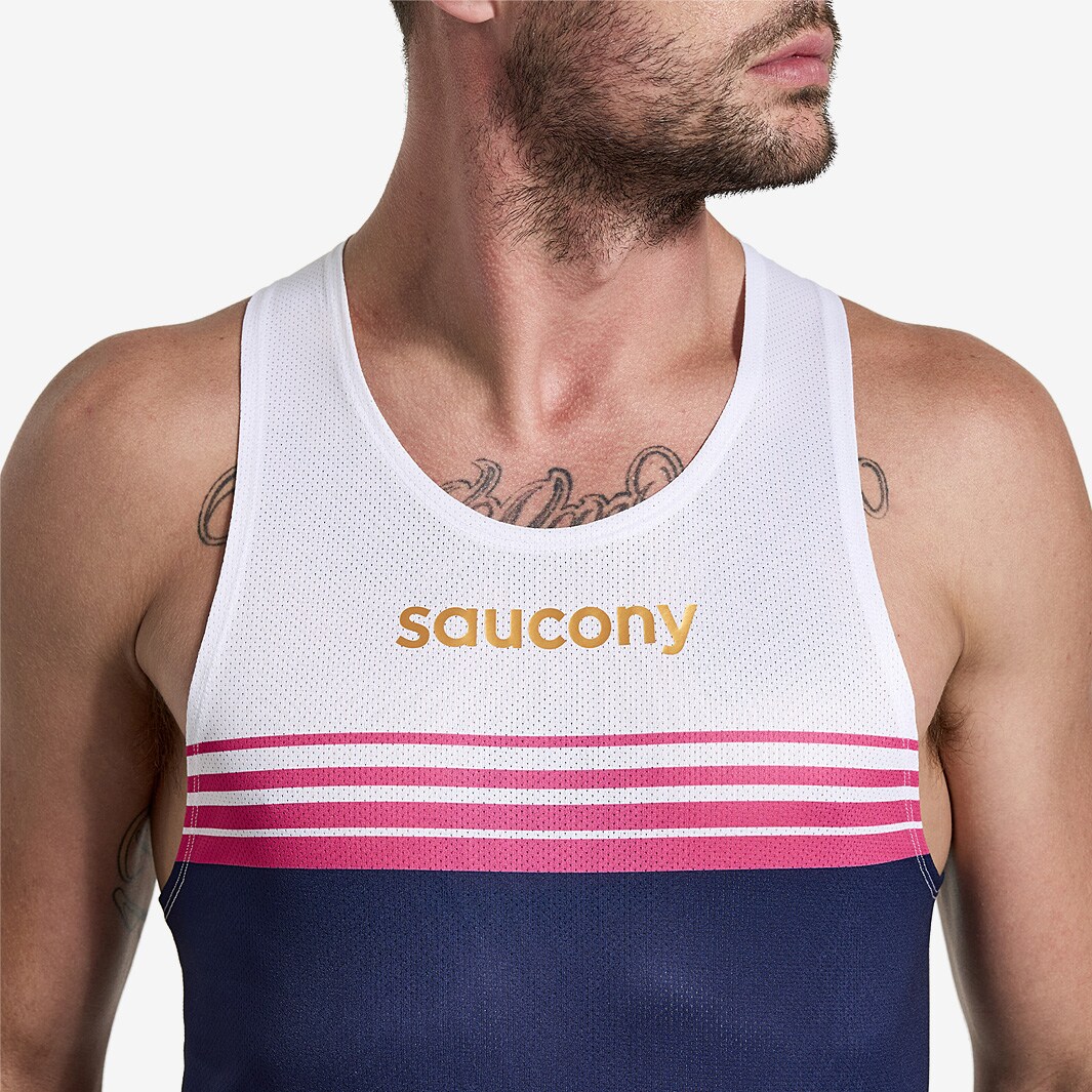 Saucony Elite Singlet Sodalite Mens Clothing ProDirect Running