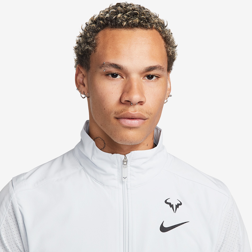 Nike Court Dri-Fit Rafa Jacket - Pure Platinum/Black - Mens Clothing ...
