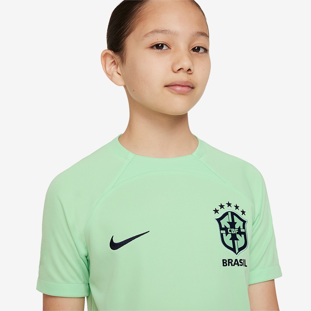 Nike Brazil Kids 2023 Academy Pro SS Top - Cucumber Calm/Blackened