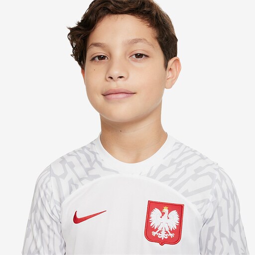 Nike Poland Kids 22/23 Dri-Fit Stadium Jersey SS Home - White/Sport Red image 4 |