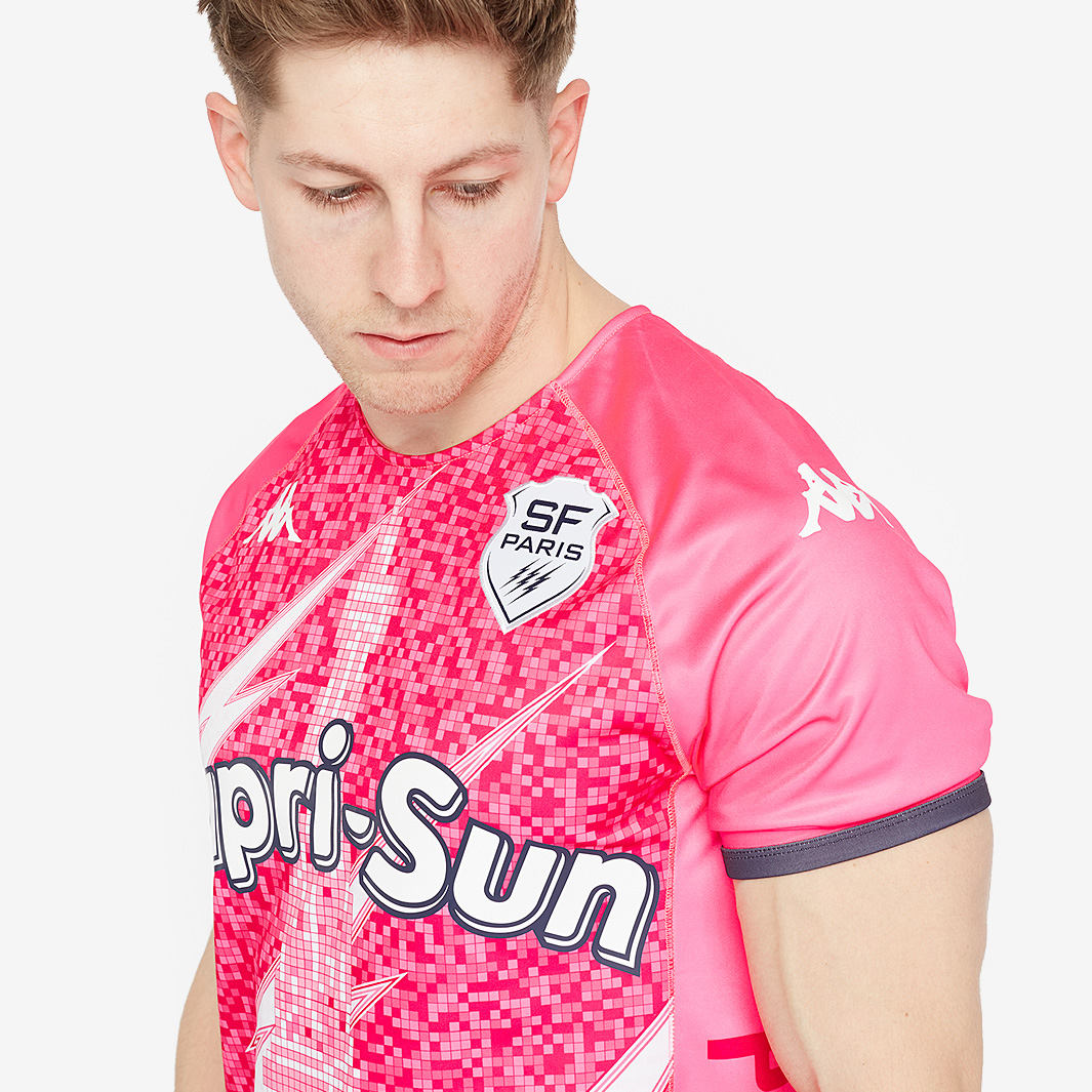 T-shirt Rugby Stade Français Aude Marine - Kappa, Coupe Droite, Logo Brodé, Style Parisien