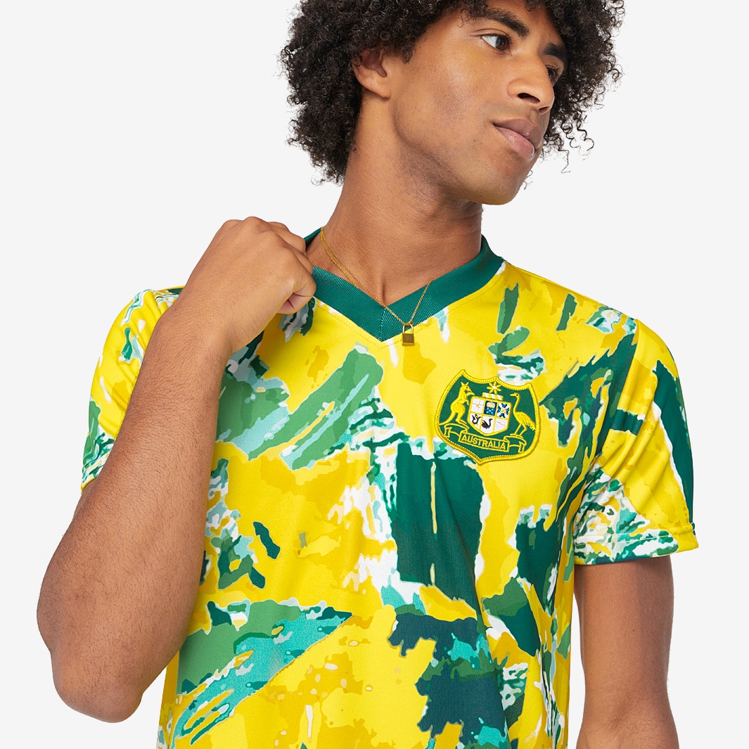 CopaFootball Australia 9093 Retro Football Shirt Yellow Mens Replica