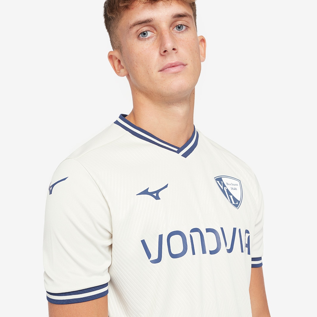 Mizuno Bochum 22/23 SS Third Shirt Ecru/Navy Blue Mens Replica