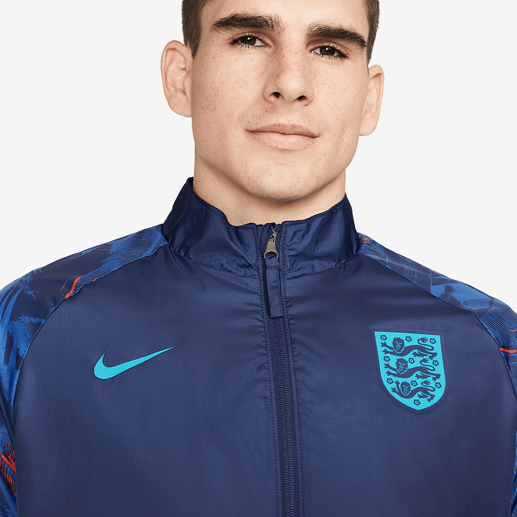 Nike England 22/23 Academy AWF Jacket - Blue Void/Blue Fury - Mens ...