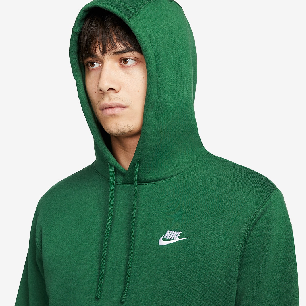 Nike Sportswear Club Fleece Pullover Hoodie - Gorge Green/White - Tops ...