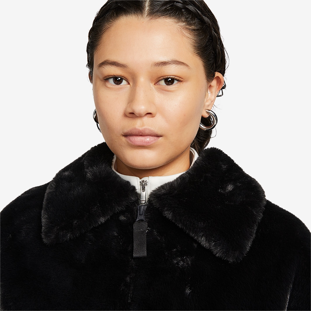 nike black fur jacket