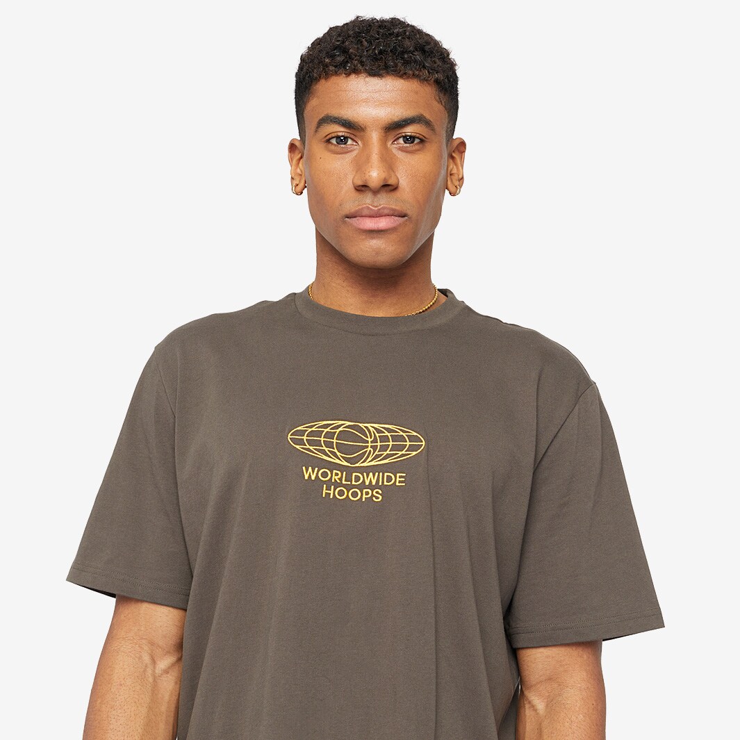 adidas Worldwide Hoops Globe Tee - Shadow Olive - Mens Clothing