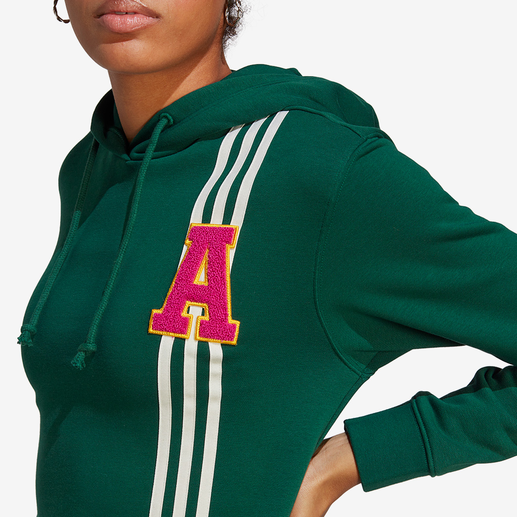 adidas Originals Womens Small Logo Hoodie Dark Green-Tops-Womens