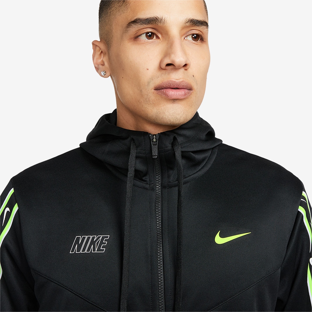 Sudadera con capucha Nike Repeat Full-Cremallera - Negro/Voltio - Ropa para hombre | Pro:Direct Soccer