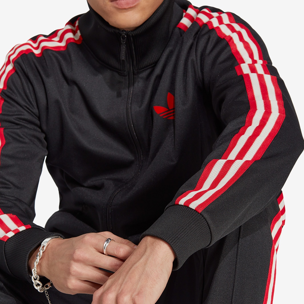 Adidas europa black sales and red track top