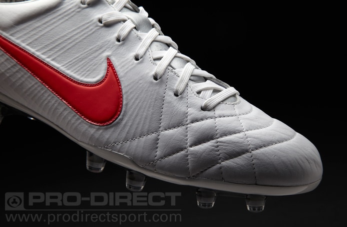 Nike Football Boots - Nike Tiempo Legend IV FG - Firm Ground - Soccer Cleats - White-Red-Metallic Silver | Pro:Direct Soccer