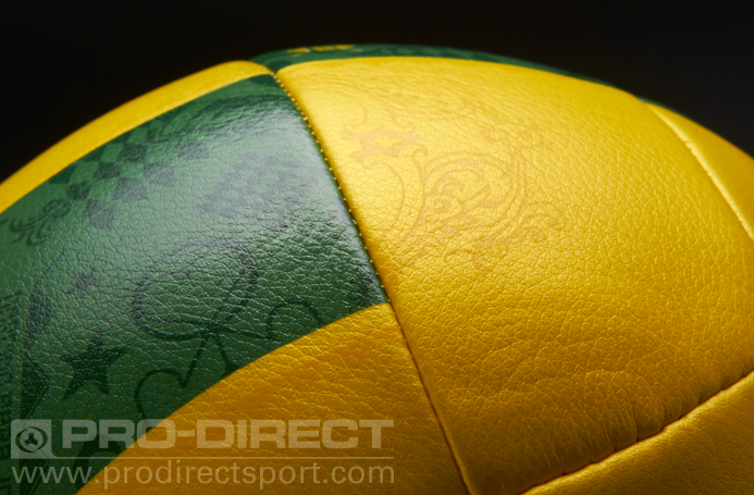Uhlsport Nation Ball Brazil Pallone Da Calcio – 5, 35 Pannelli, Cucitura A Macchina, Butile Per Bassa Perdita Di Pressione (Giallo/Verde/Royal)