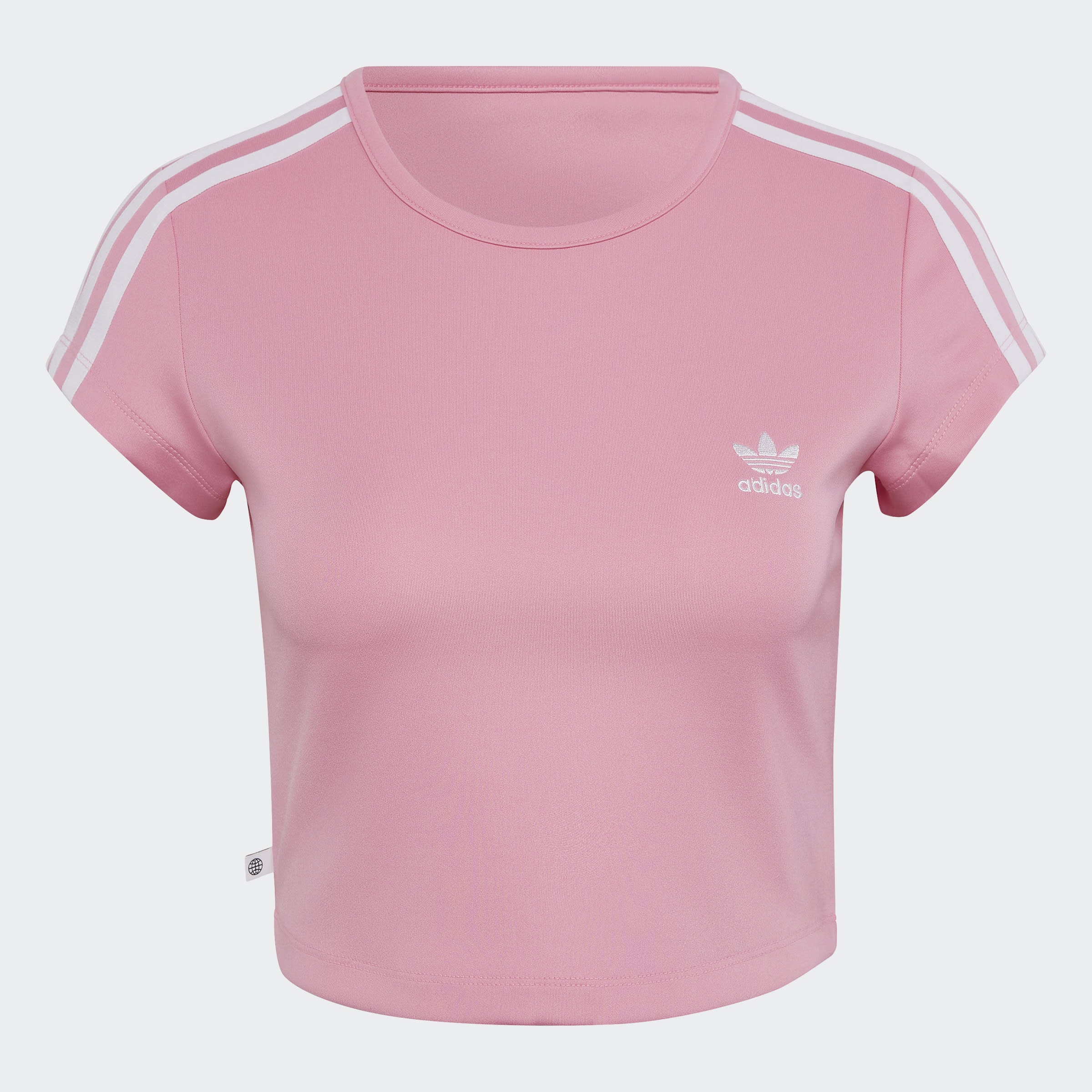 adidas Originals Adicolor Classics Crop 3Stripes TShirt Bliss Pink