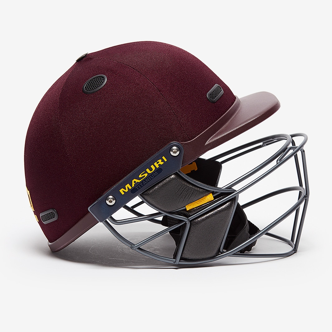 Masuri VS Elite Titanium Helmet Batting Equipment Maroon Pro