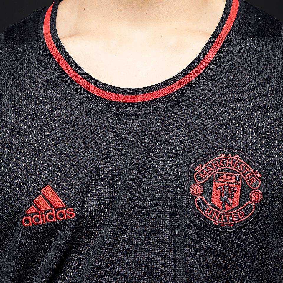 Men's adidas Black/Red Manchester United 2018/19 Sleeveless Training Jersey
