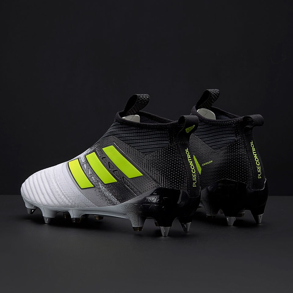 adidas ACE 17 Purecontrol SG Mens Boots Soft Ground White Solar Yellow Core Black Pro Direct Soccer