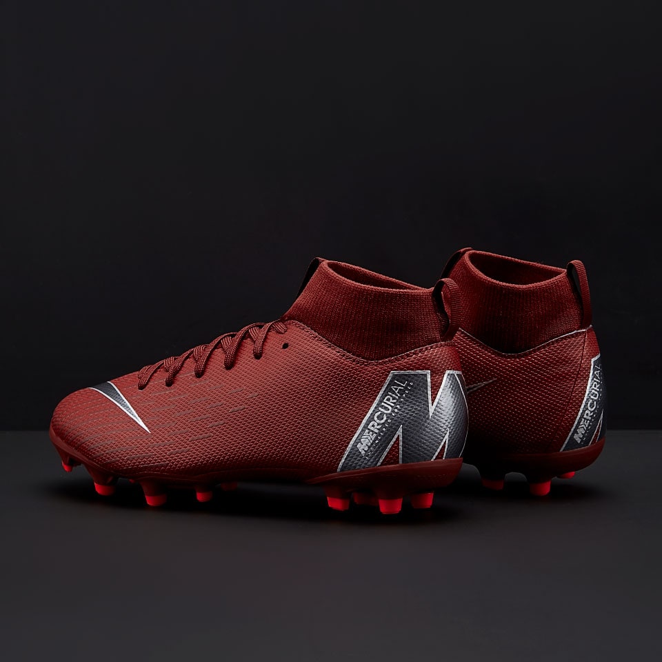 En detalle cubierta Suplemento botas de fútbol - Nike Mercurial Superfly VI Academy GS FG/MG para niños -  Rojo/Gris Metálico/Crimson | Pro:Direct Soccer
