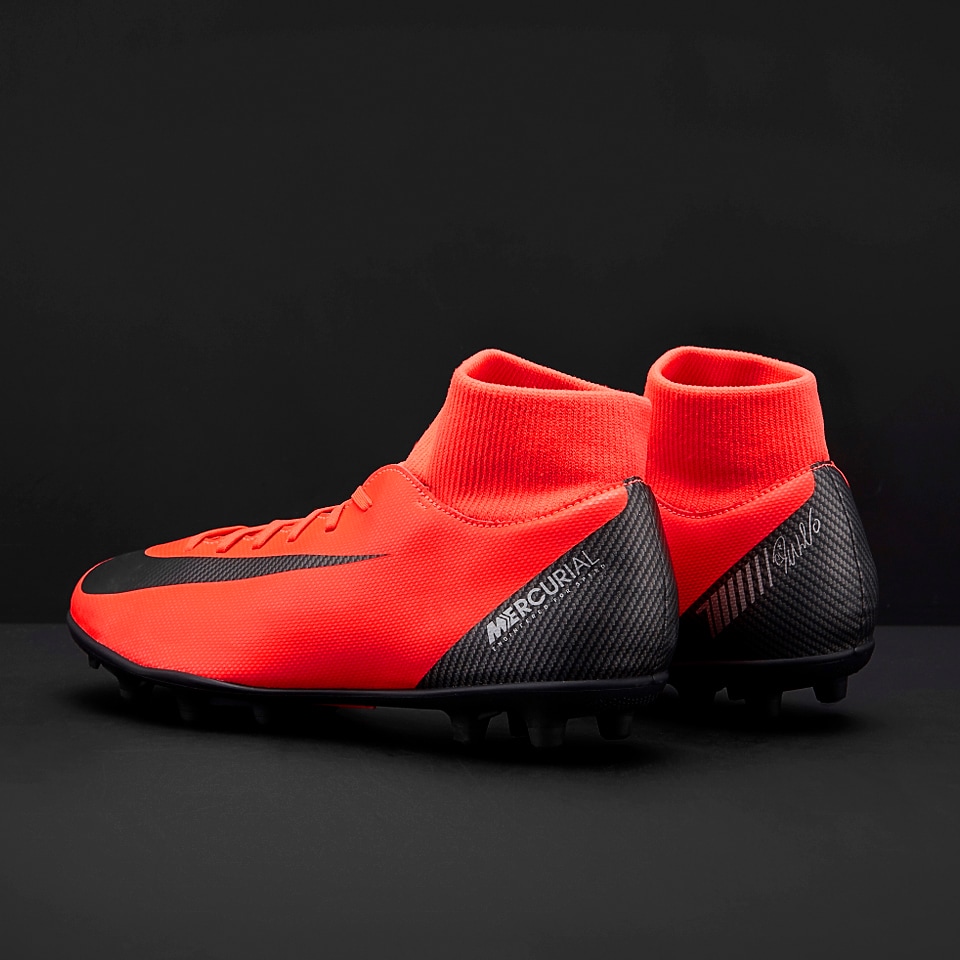 Nike Mercurial Superfly VI Club CR7 FG MG Mens Boots Firm Ground Bright Crimson Black Chrome Pro Direct Soccer