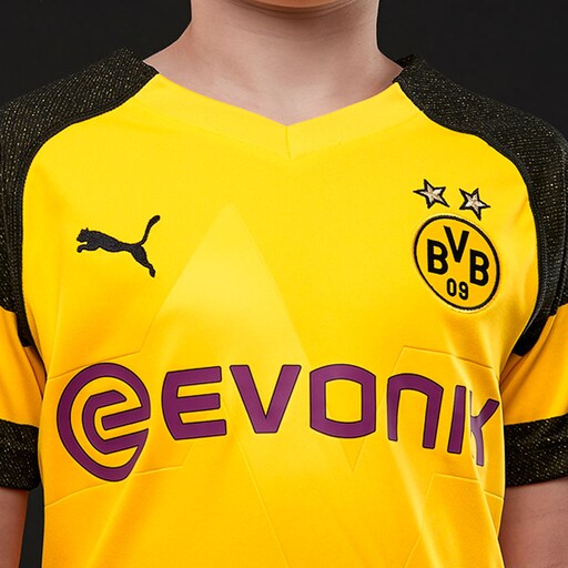 Puma Kids Borussia Dortmund 2018/19 Home SS Jersey - Cyber Yellow image 4 |