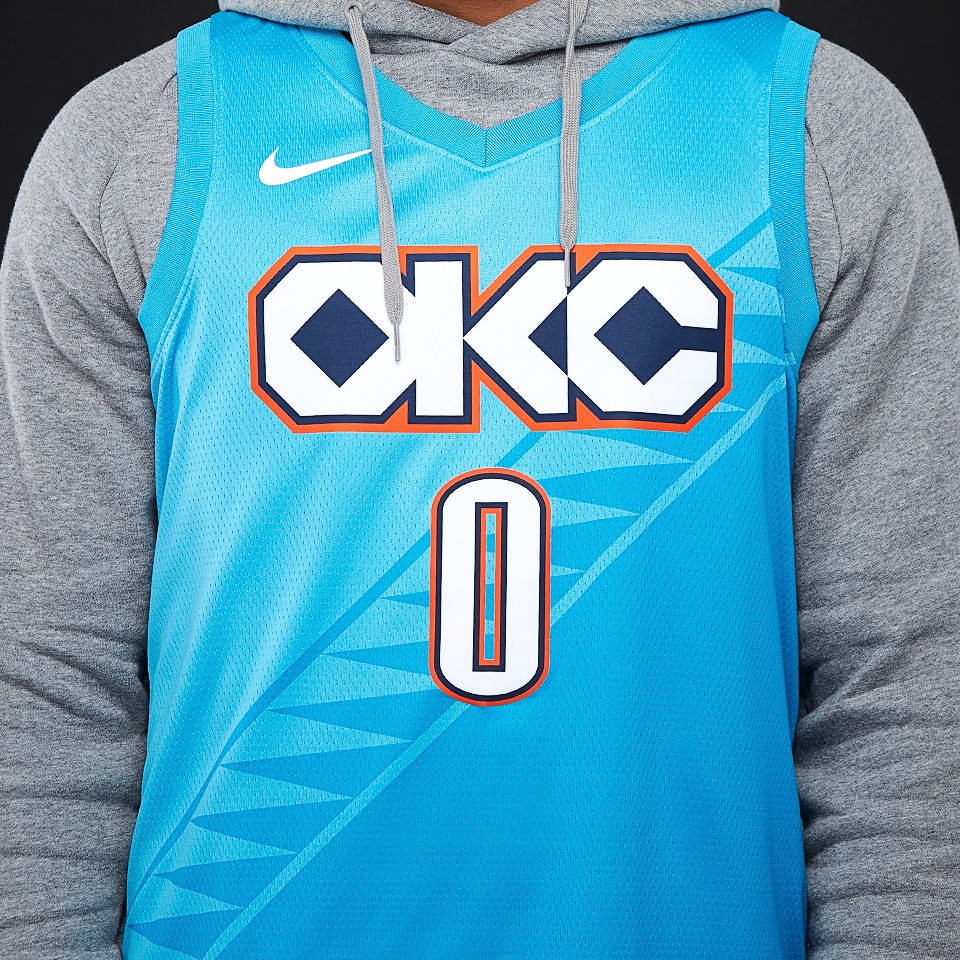 Men's Nike Russell Westbrook Turquoise Oklahoma City Thunder City Edition Swingman Jersey