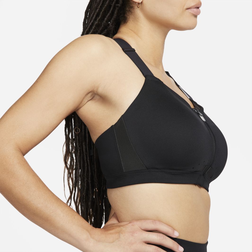 nike training alpha high support bra in black