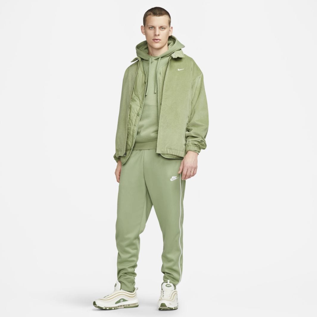 Nike Sportswear Club Hoodie - Oil Green/White - Tops - Mens Clothing ...