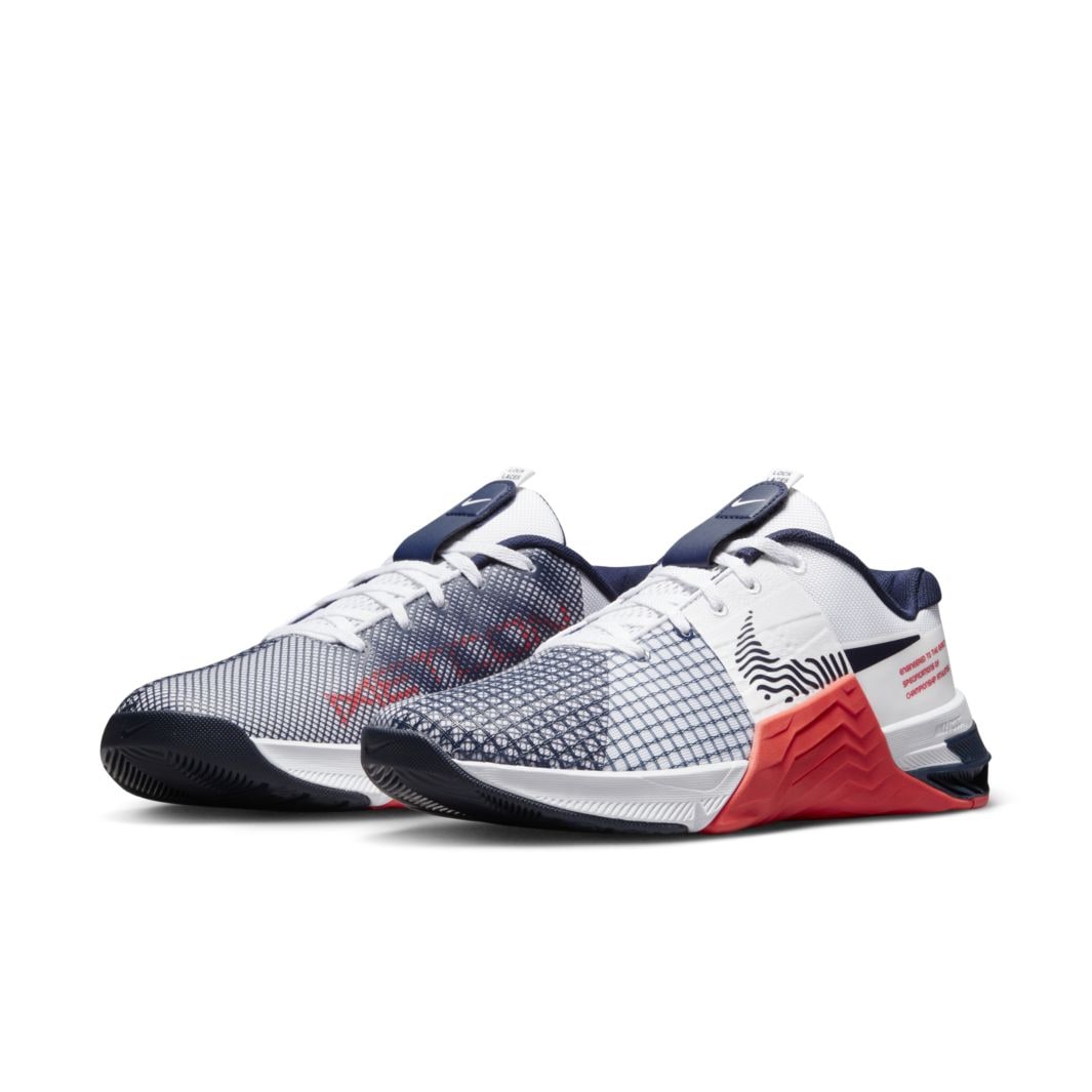 Nike Metcon 8 - White/Obsidian-Bright Crimson - Mens Shoes | Pro:Direct ...