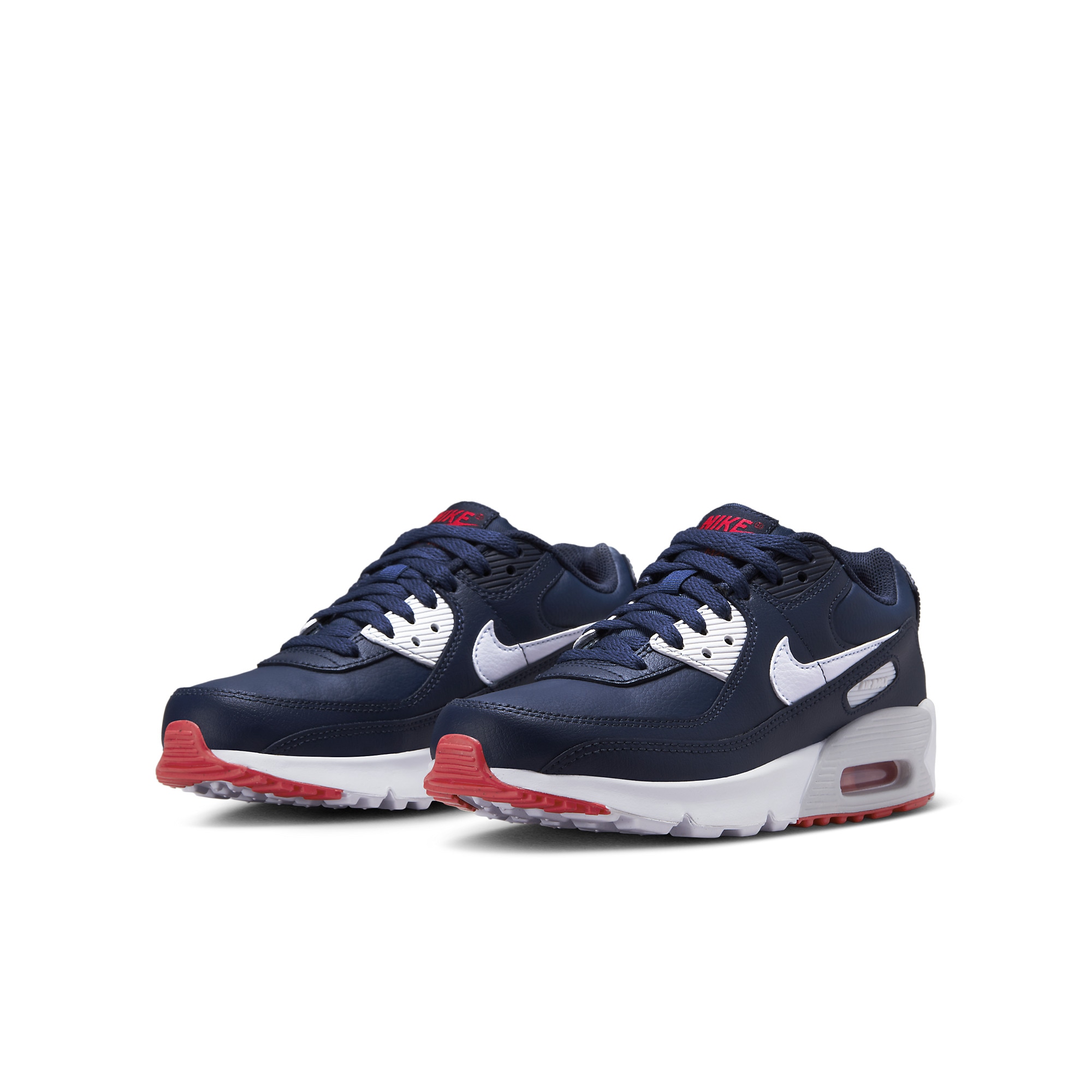 nike air max 90 essential white red blue