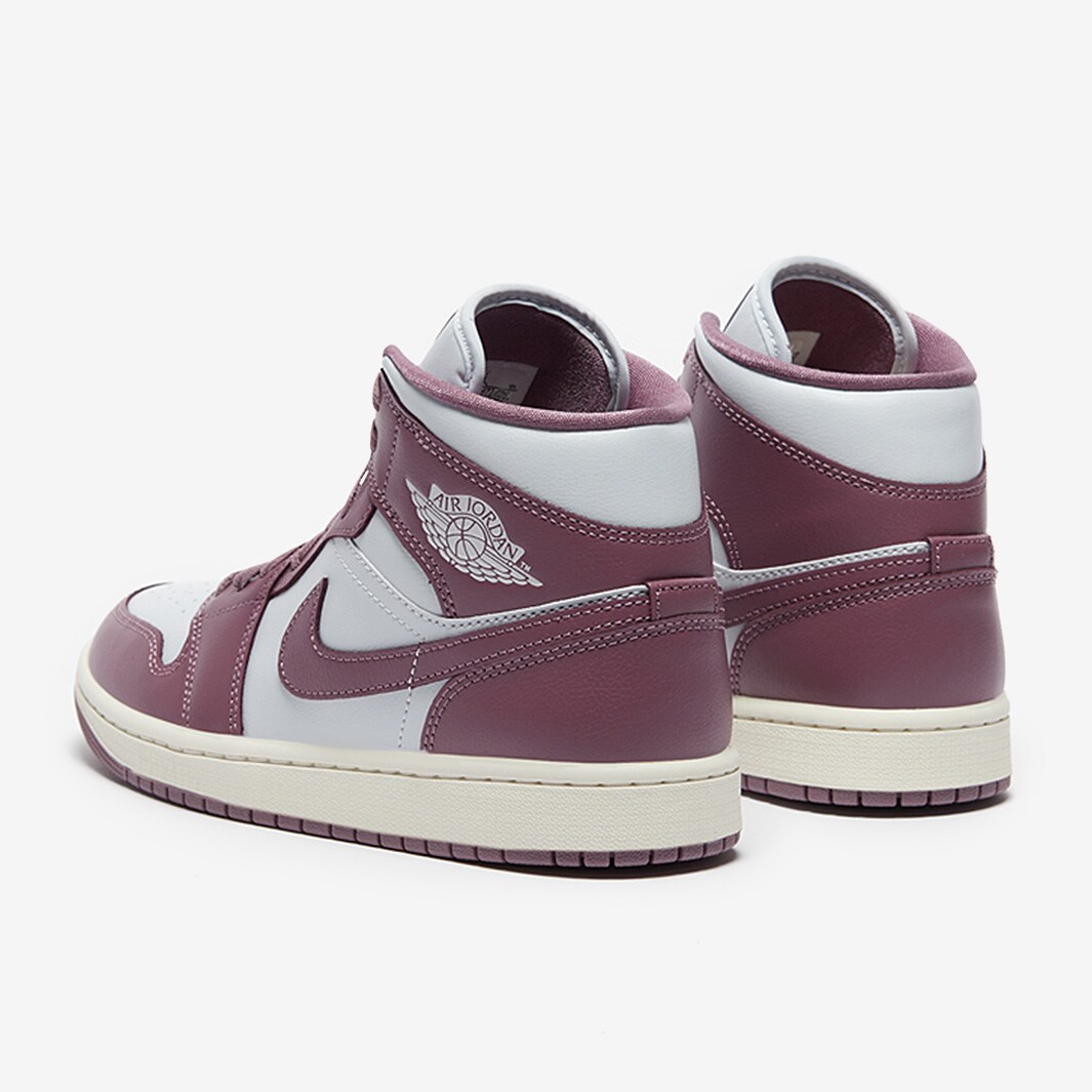 Air Jordan 1 Mid pour Femme - Platine Pur/Mauve Ciel J/Voile
