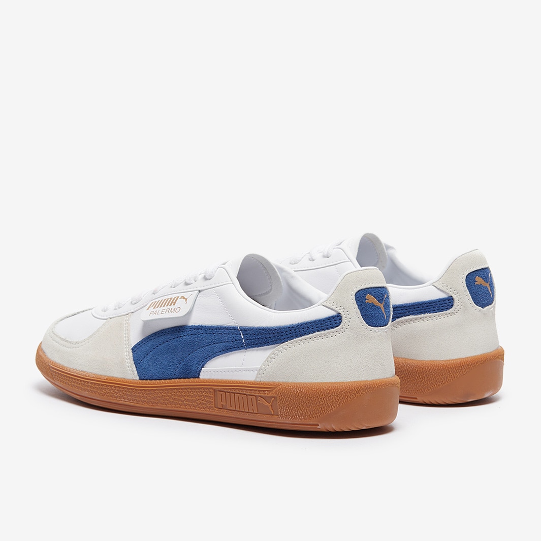 Puma Palermo Leather White/Grey/Clyde Royal Trainers Mens