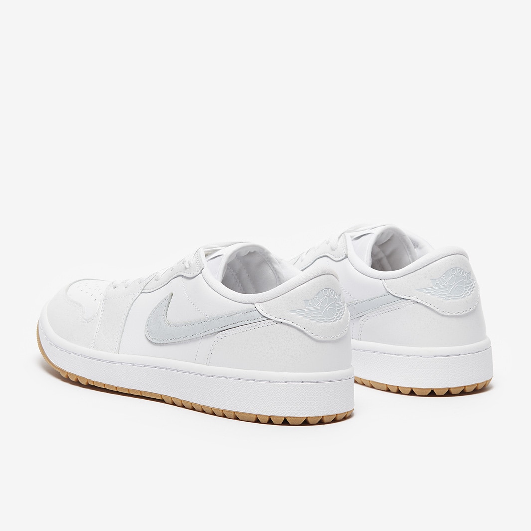Jordan Air 1 Low Golf Shoe - White/Pure Platinum/Gum Med Brown
