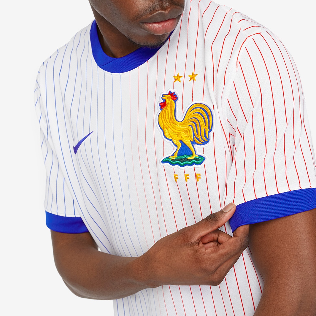 Nike France 2024 Dri-FIT Stadium SS Away Shirt - White/Bright Blue