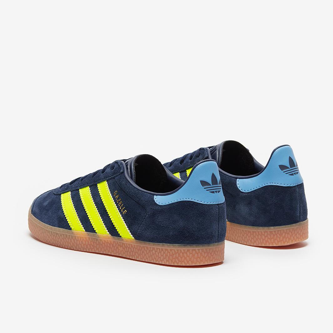 adidas Originals Older Kids Gazelle (GS) - Night Indigo/Solar Yellow/Light  Blue - Trainers - Boys Shoes | Pro:Direct Soccer