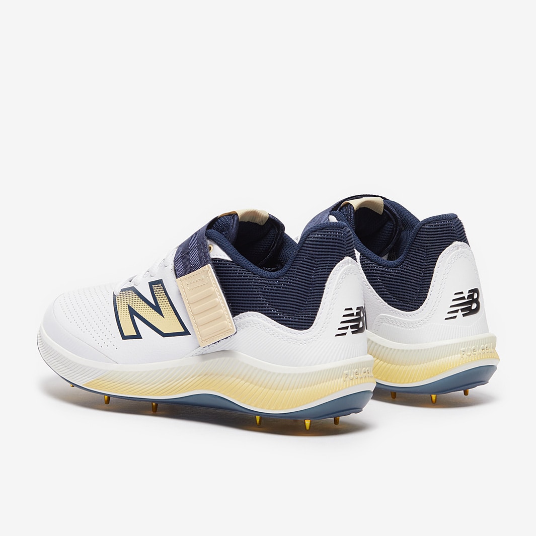 New Balance CK4040 Cricket Shoe White/Navy/Gold Mens Shoes