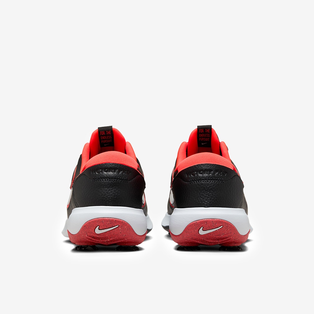 Nike Victory Pro 3 Golf Shoes - Black/Pure Platinum-Bright Crimson