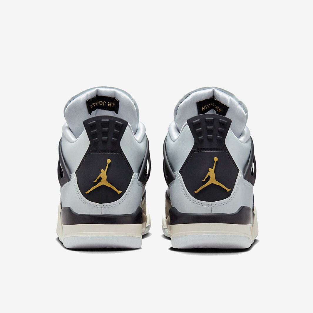 Air Jordan 4 Retro Older Kids GS Pure Platinum Metallic Gold Black Sail Trainers Boys Shoes Pro Direct Basketball