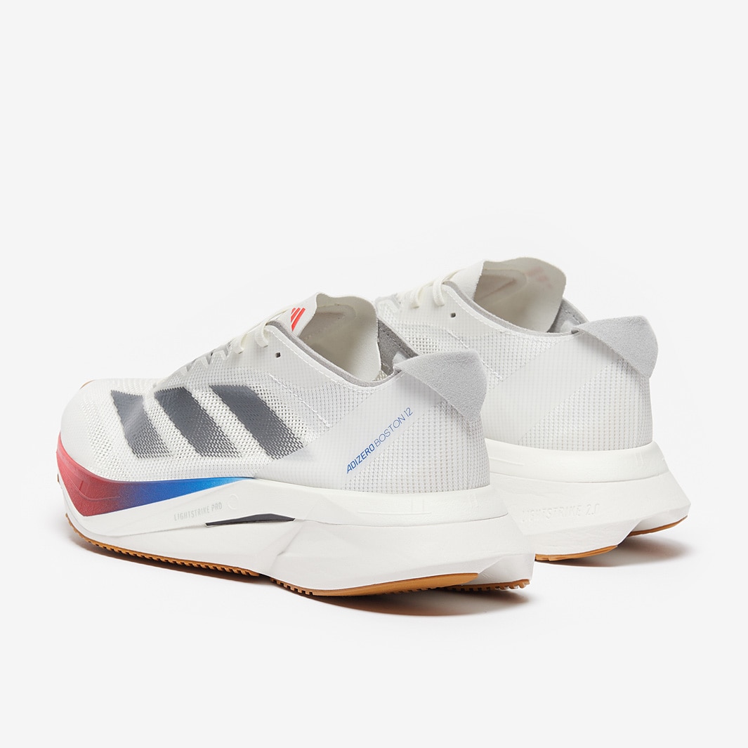 adidas Womens adizero Boston 12 Core White/Matte Silver/Pure